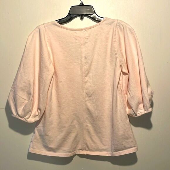 Velvet for Anthropologie- Light Pink Jorja Structured Balloon Sleeve Top- Size S - Picture 4 of 7
